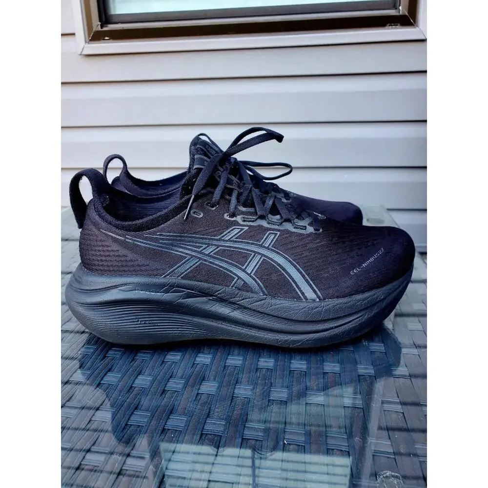 ASICS GEL-Nimbus 27 Men’s Running Shoes Size 9 Wide– Triple Black